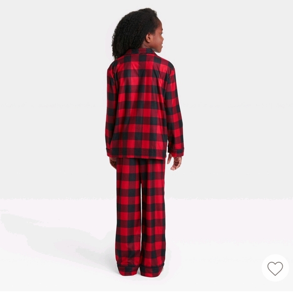 Wondershop Kids Holiday Buffalo Check Flannel Matching Family Pajamas Set Red - Picture 2 of 6